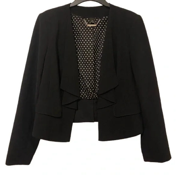 Black White House Black Market open-front blazer with a polka dot lining 14 - Picture 1 of 8